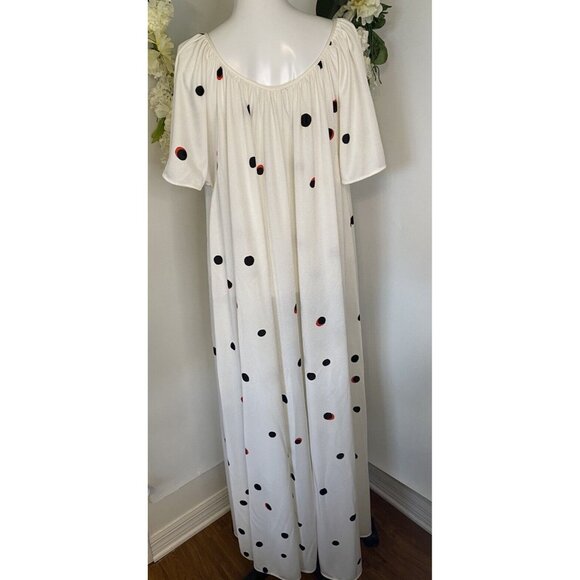 Sterling Sophisticates Vtg House Coat Dress MuMu Lounger Granny Robe Maxi Sz M - Picture 3 of 16